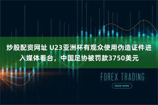炒股配资网址 U23亚洲杯有观众使用伪造证件进入媒体看台，中国足协被罚款3750美元